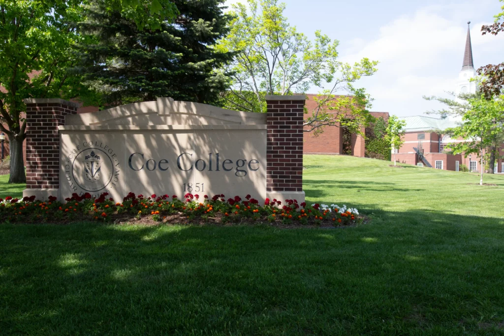 Coe College Entrance Sign